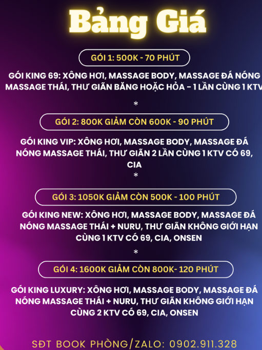 Bảng giá massage Quang Thư
