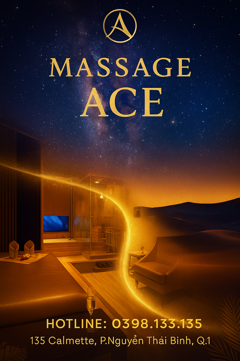 Không gian massage cảm xúc, tinh tế và gợi cảm dành cho quý ông tại Massage ACE