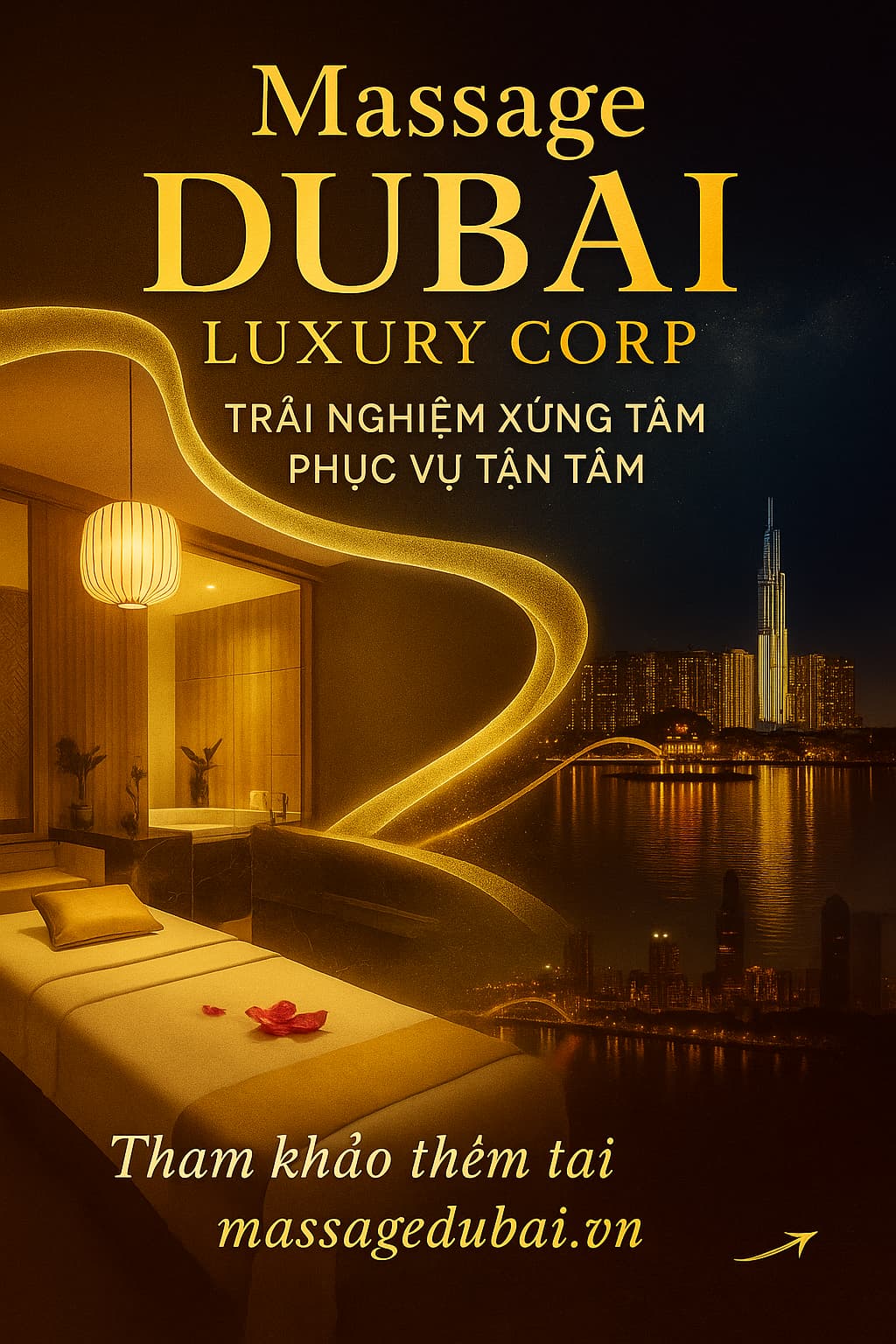 Dubai Luxury với không gian sang trọng, đội ngũ kỹ thuật viên được đào tạo bài bản, đây là nơi massage quận 1 đạt đến đỉnh cao của sự riêng tư, đẳng cấp và tinh tế.