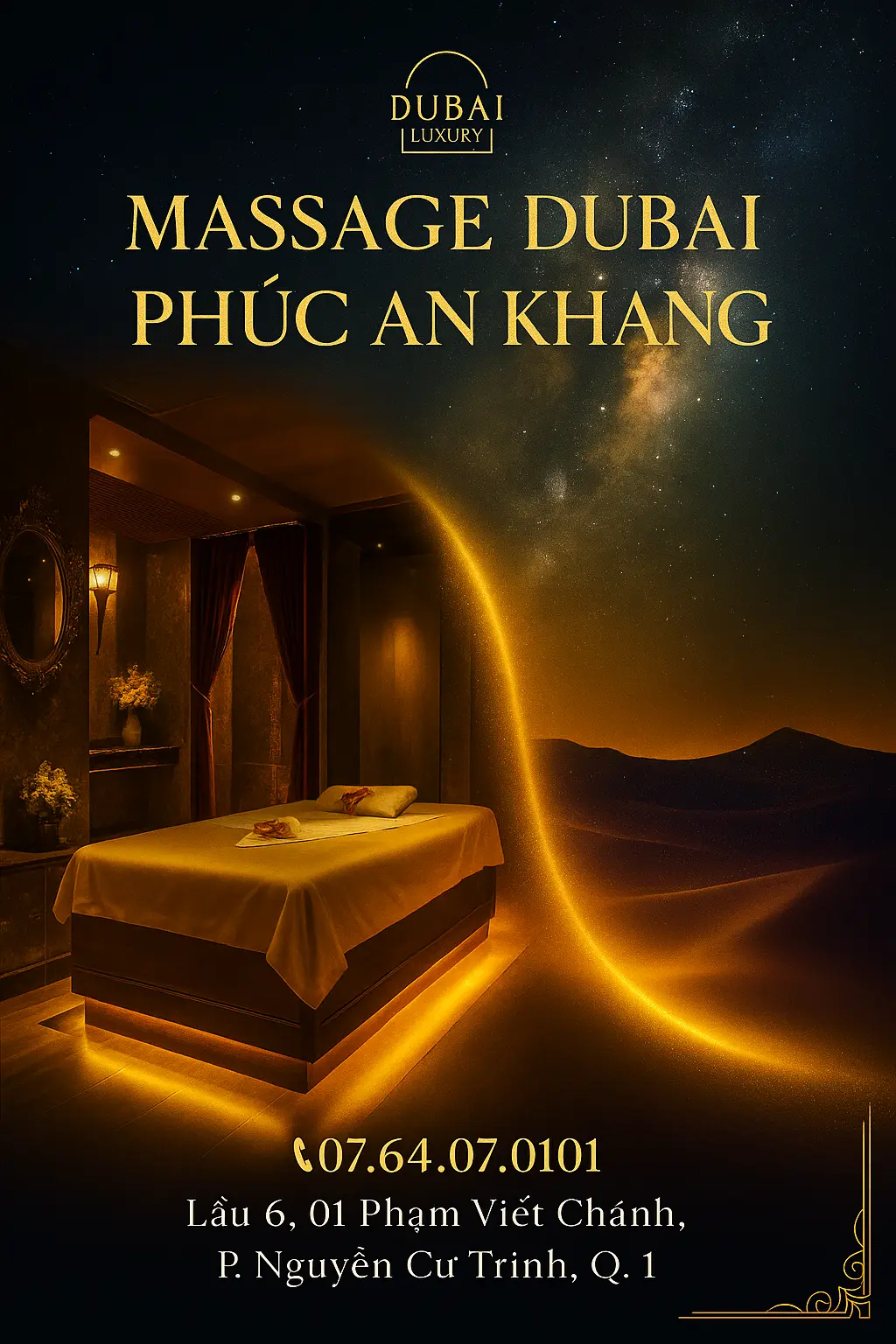 rải nghiệm thư giãn đẳng cấp giữa lòng Sài Gòn tại massage Dubai Phúc An Khang